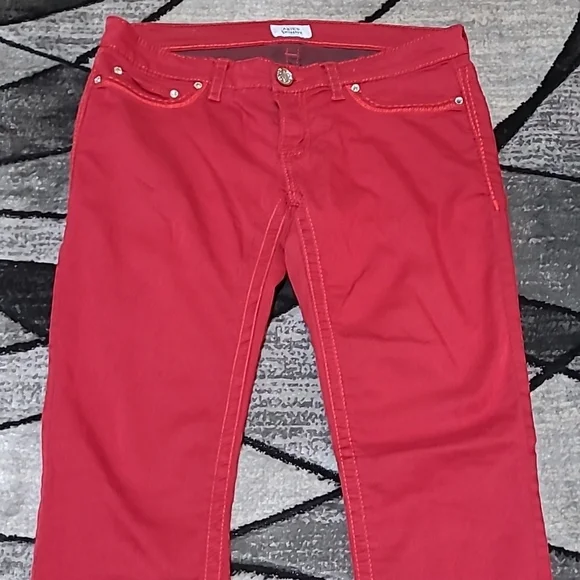 DAYTRIP ARIES RED RHINESTONES SKINNY JEAN - Picture 9 of 15
